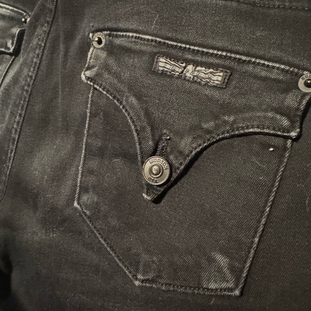 Hudson Jeans Lydia Mid-Rise Skinny Flap Black size 24